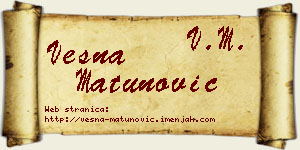 Vesna Matunović vizit kartica